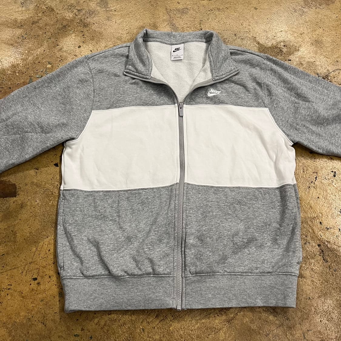 나이키 그레이 화이트 회흰 코튼 면 집업 져지  상품이미지3