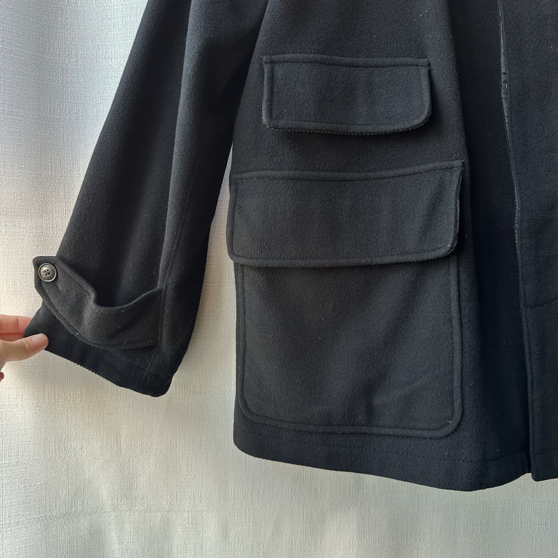 폴로 랄프로렌 투웨이 울 카코트 블랙 XL 상품이미지3