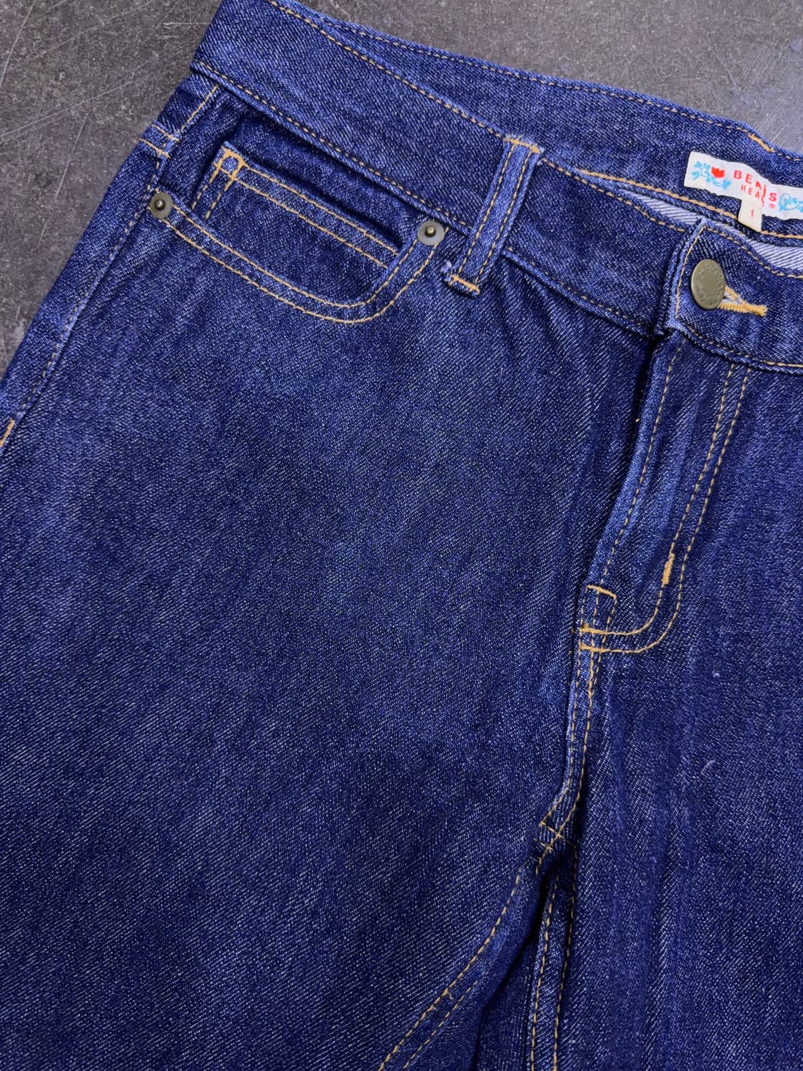 빔즈 하트 딥인디고 슬림 데님팬츠 1사이즈 상품이미지4