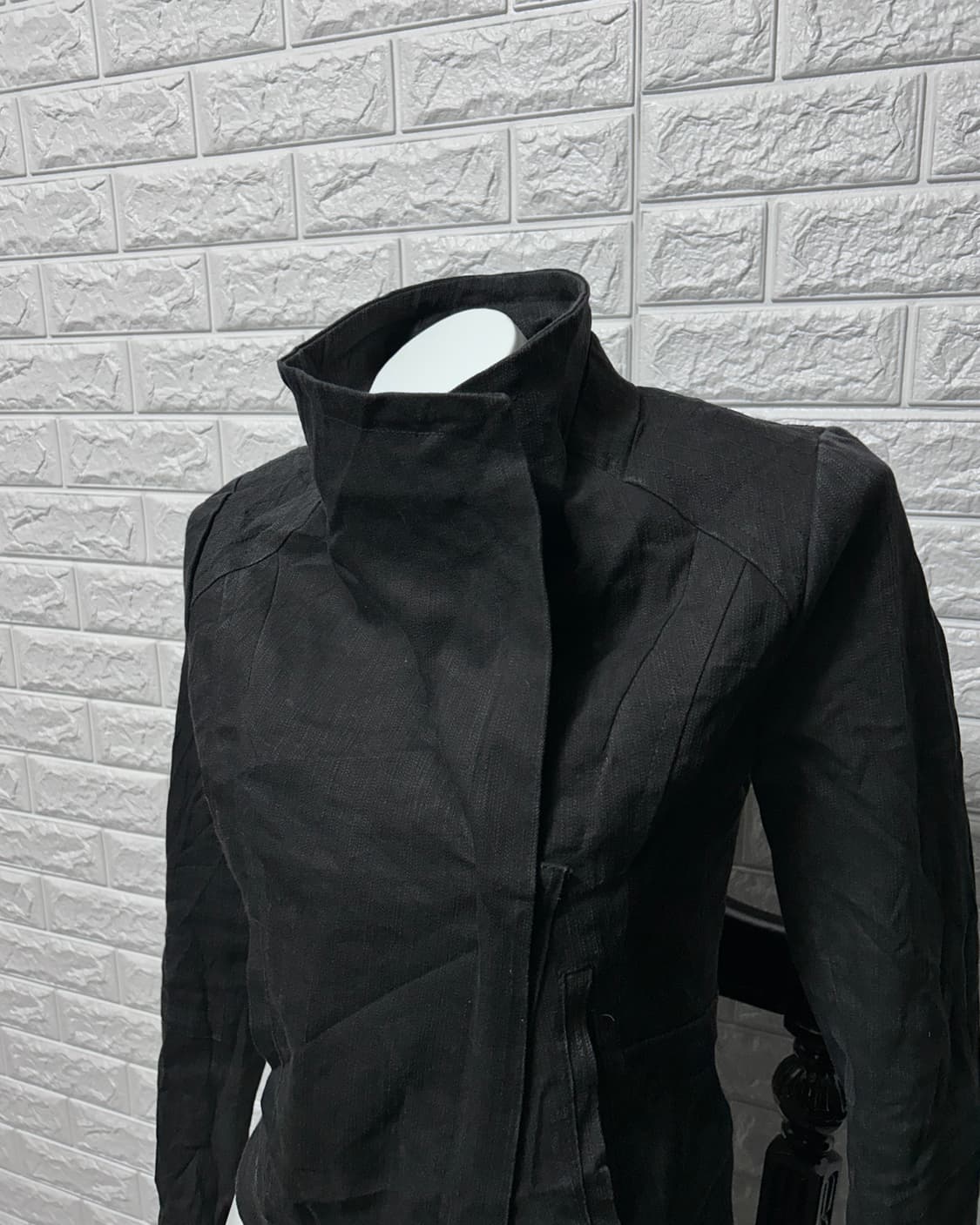 Sabine 비대칭 하이넥 데님 자켓 상품이미지2