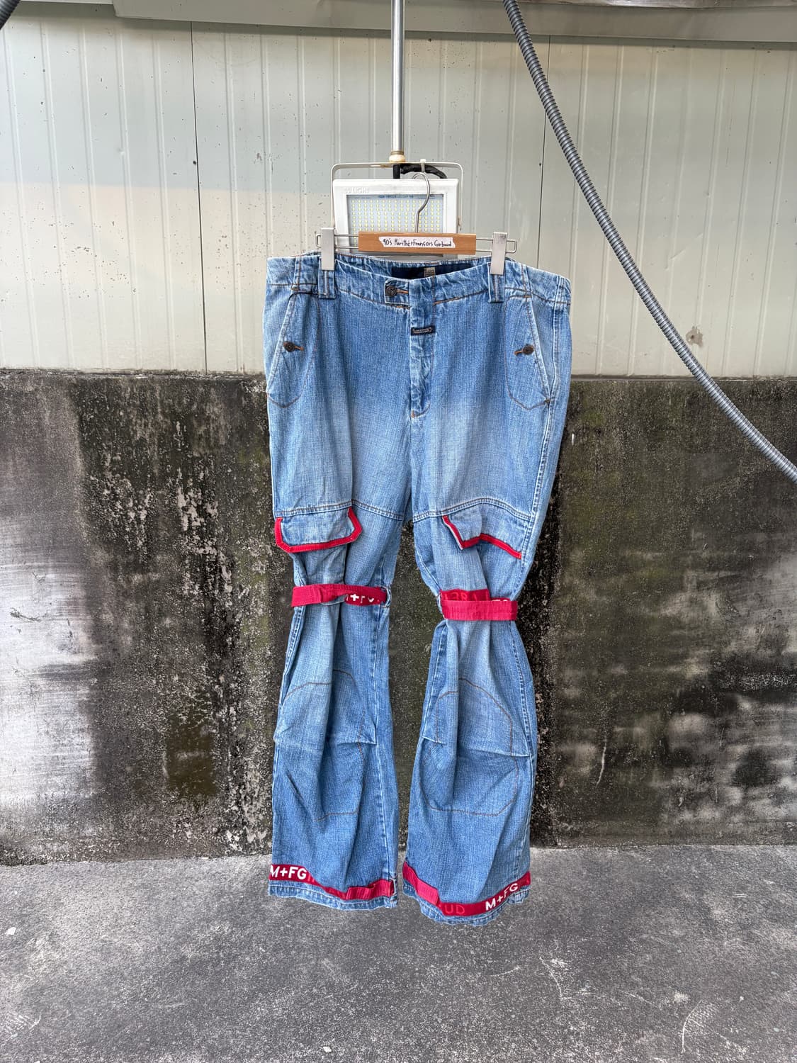 90‘s 마리떼 프랑소와 저버 벨크로 데님 팬츠 상품이미지4