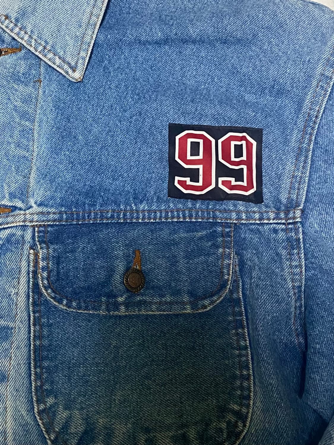 빈티지 데님 자켓 패치 워크웨어 오버핏 105 상품이미지2