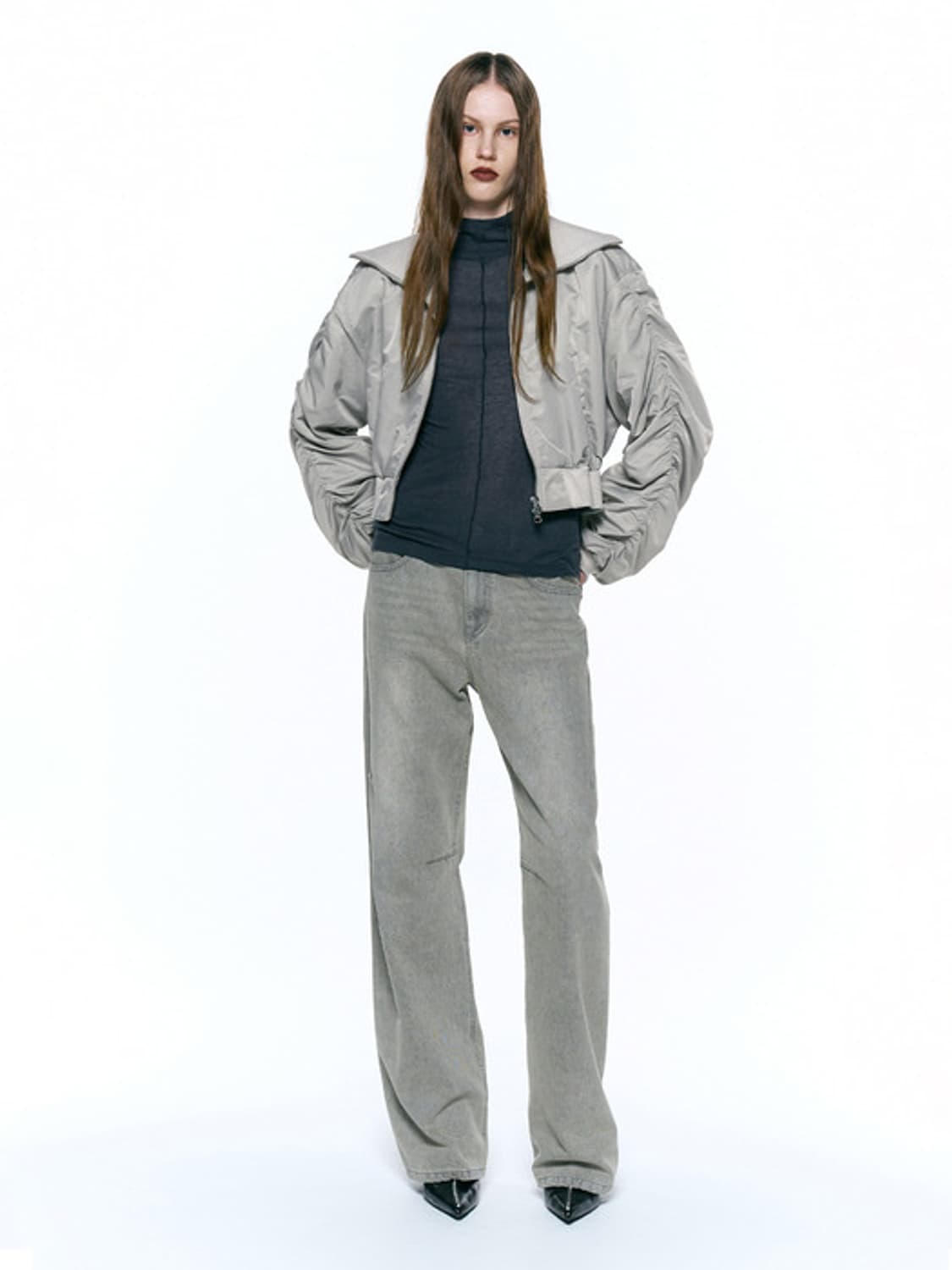 인사일런스우먼 셔링 MA-1 점퍼 LIGHT BEIGE 상품이미지2