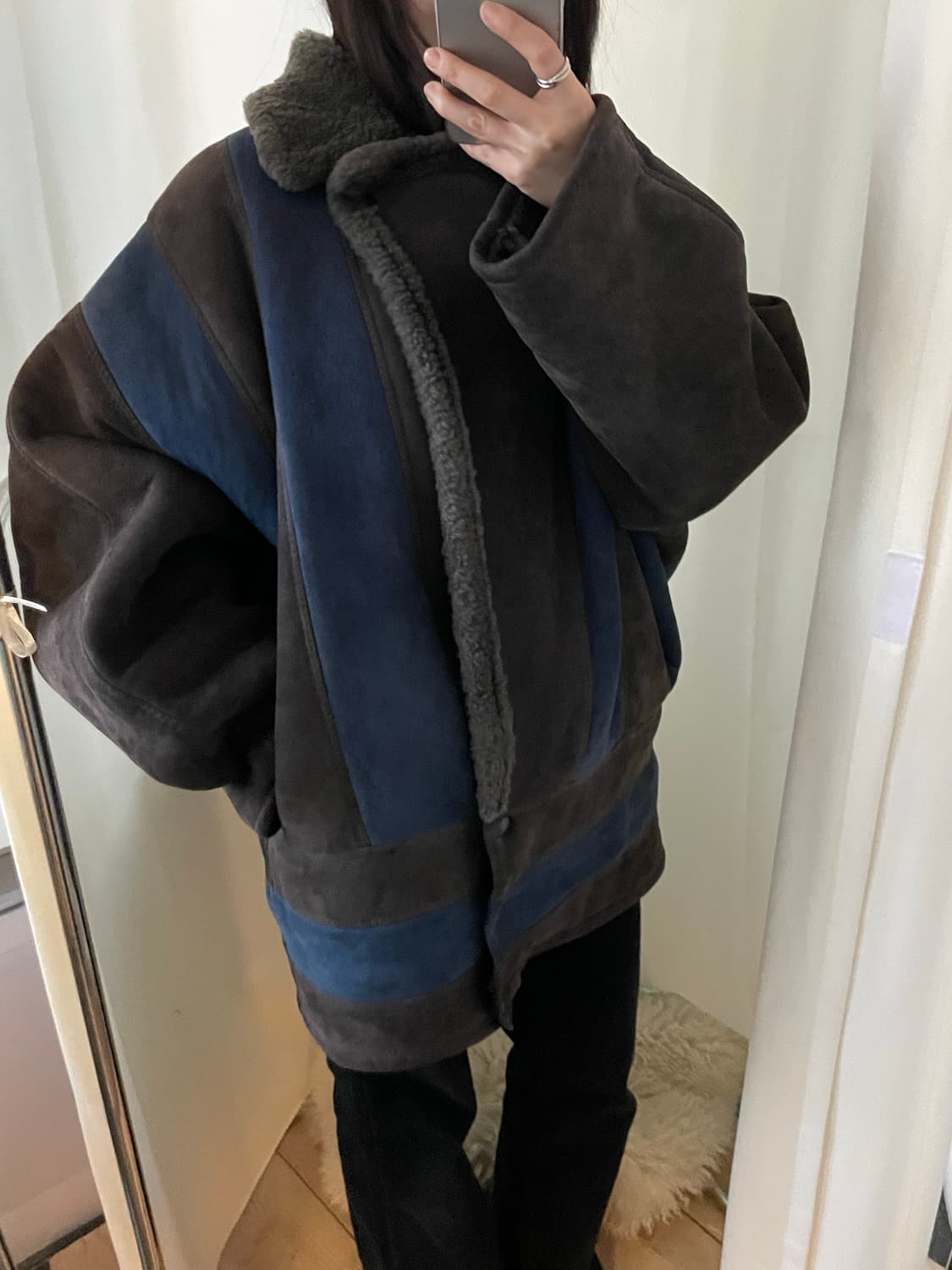 vintage France shearling mouton coat 상품이미지10