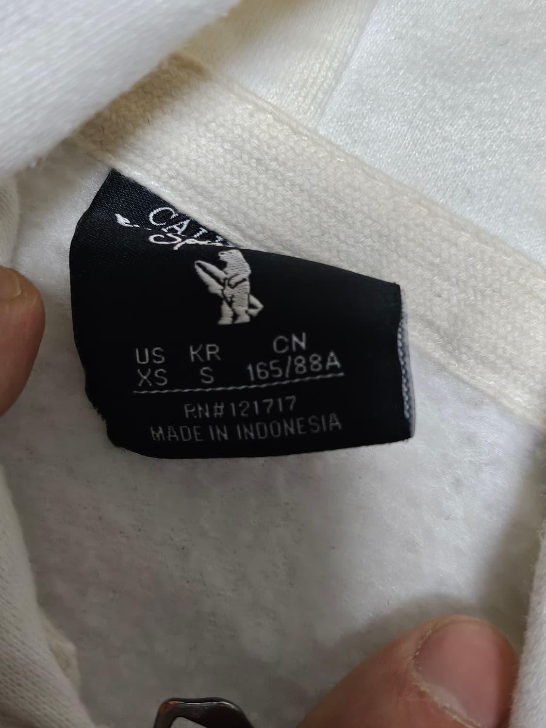 후아유 자수 후드 집업 화이트 S 상품이미지5