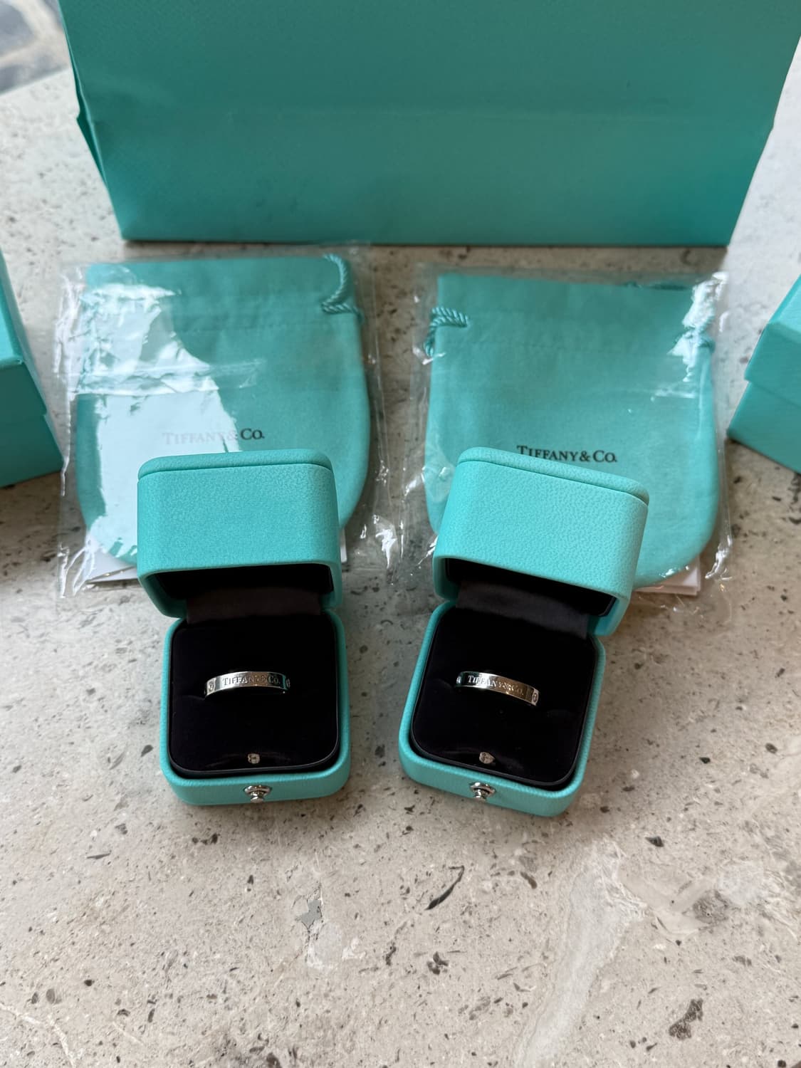 TIFFANY&CO 티파니앤코 3 다이아몬드 밴드링 #9.5 상품이미지3