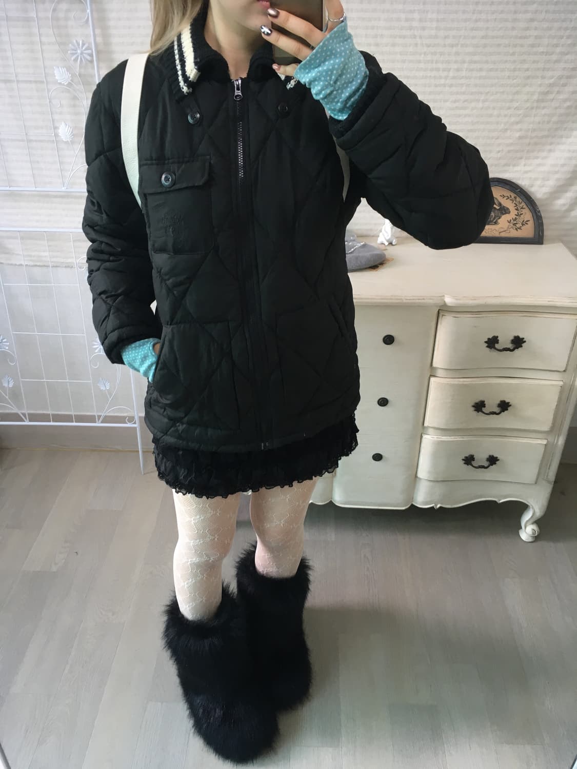 T&c surf 블랙 퀄팅 패딩 점퍼 상품이미지4