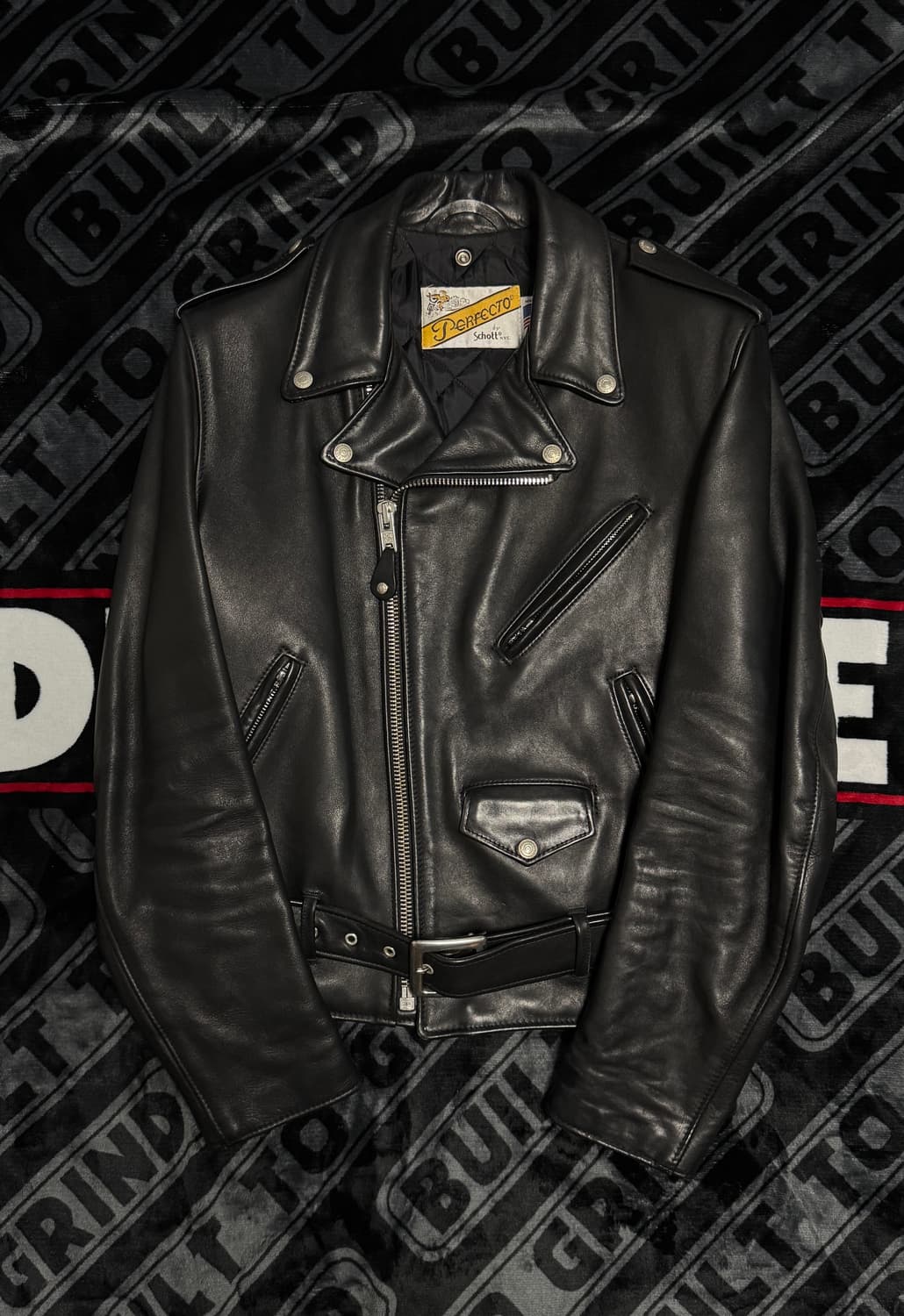 쇼트 클래식 퍼펙토 레더 모터사이클 자켓 118 블랙 상품이미지1