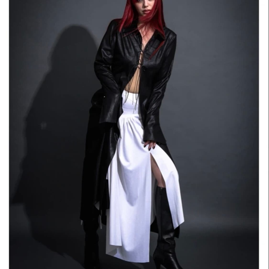 DARLING YOUR BAD MAXI LEATHER SHIRTS 상품이미지6