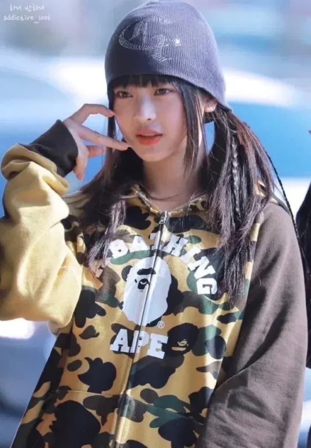 베이프 크레이지 컬리지 카모 황계 후드집업 S 상품이미지2