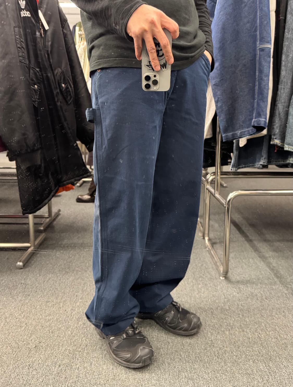 32)One-O-One 빈티지 네이비 카펜터팬츠 상품이미지1