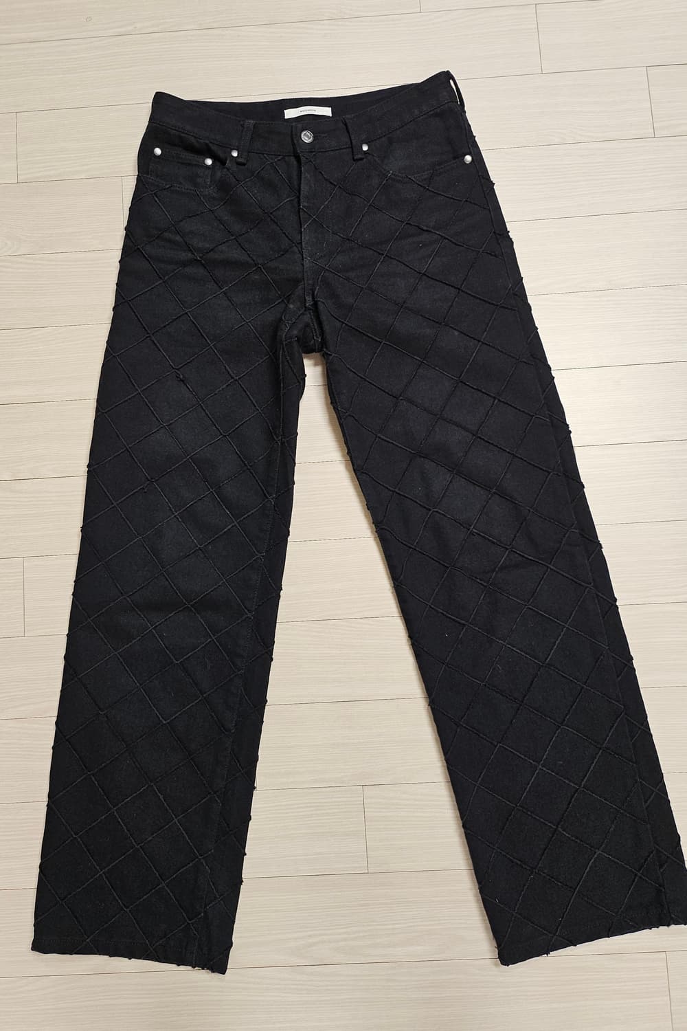 문선 MOONSUN 체크 블랙진 상품이미지1