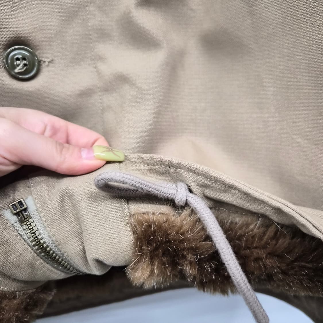 카키 U.S.A 퍼 카라 자켓 남성 L 상품이미지4