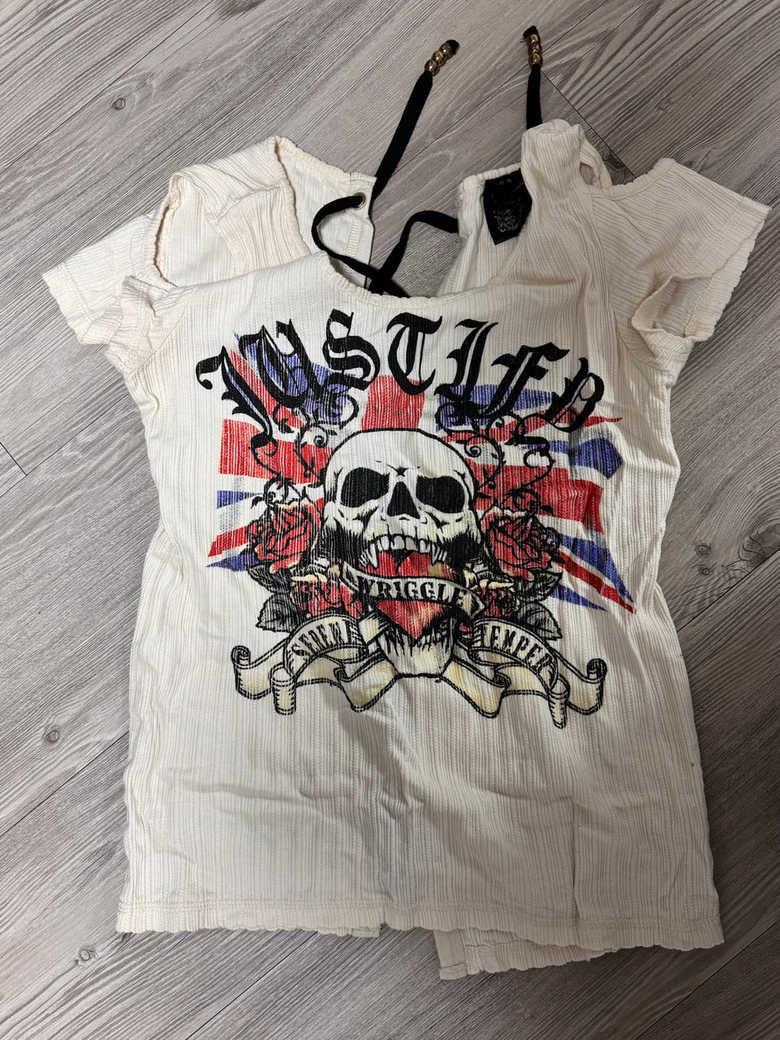 여성 해골 펑크 반팔티셔츠 상품이미지1