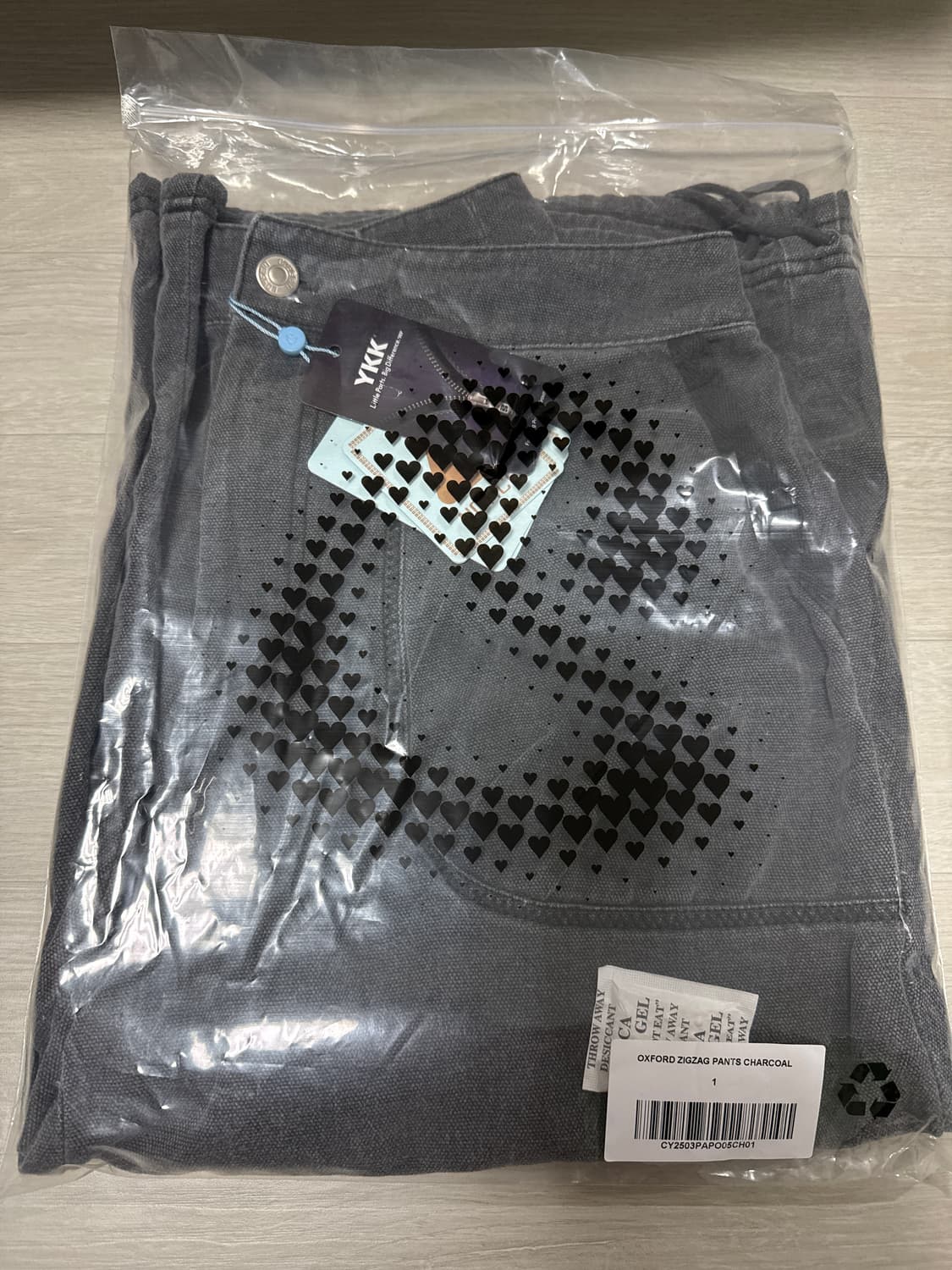 코이세이오 지그재그팬츠 차콜 1사이즈 상품이미지2