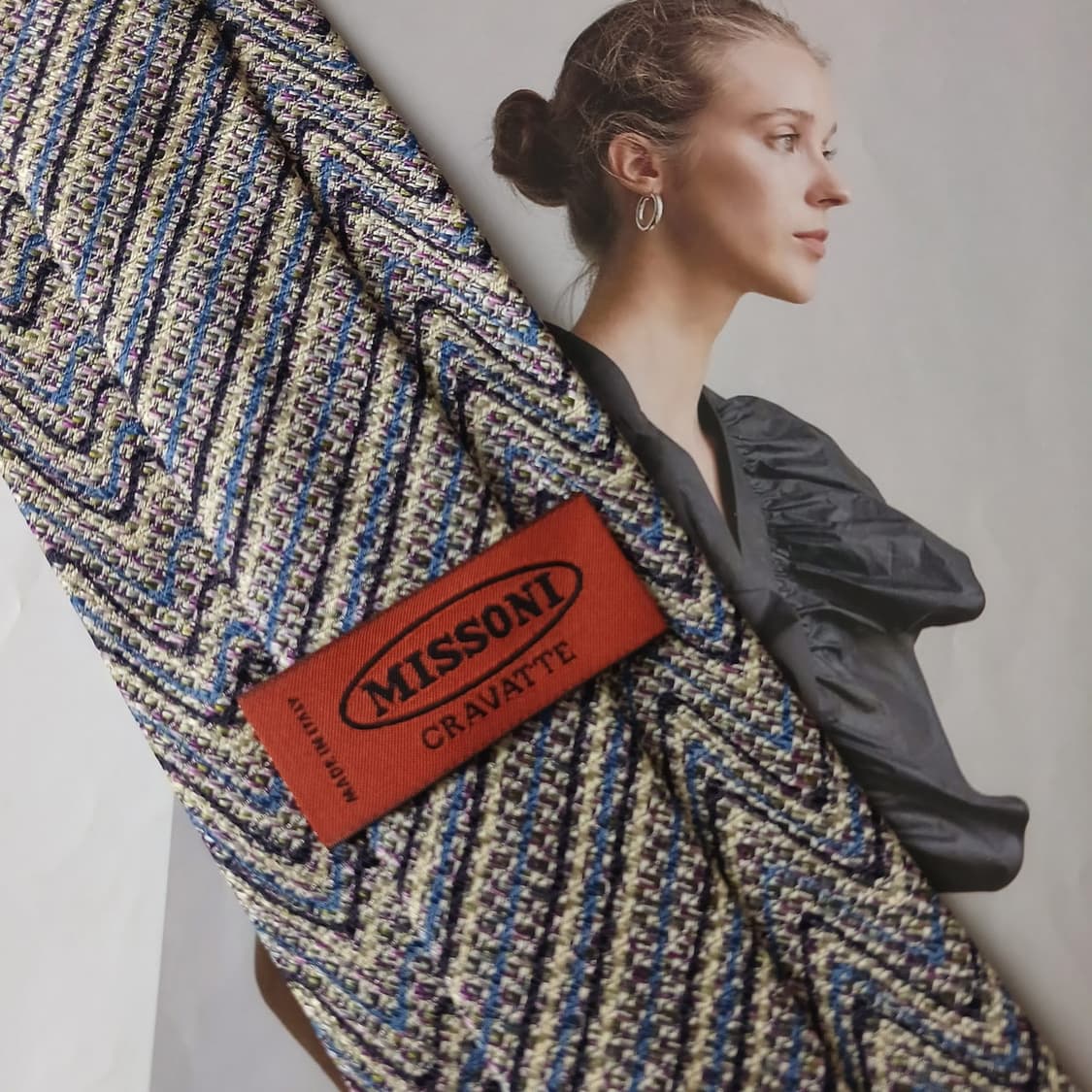 미쏘니 실크 지그재그 자카드 넥타이 8.8cm A+등급 A19521
 상품이미지7