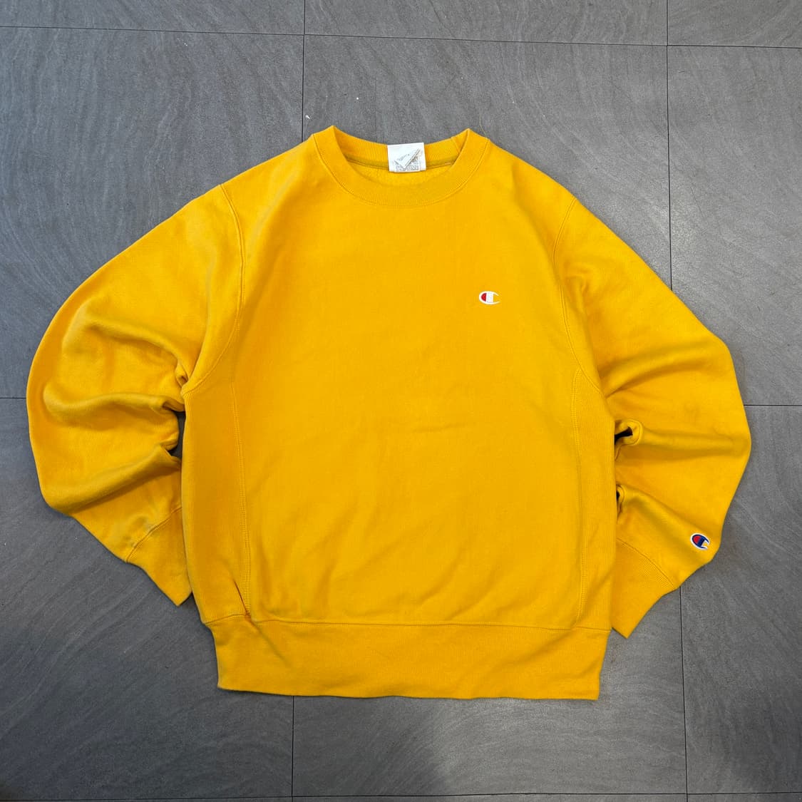 챔피온 정품 리버스위브 옐로우 스웻 셔츠 상품이미지1