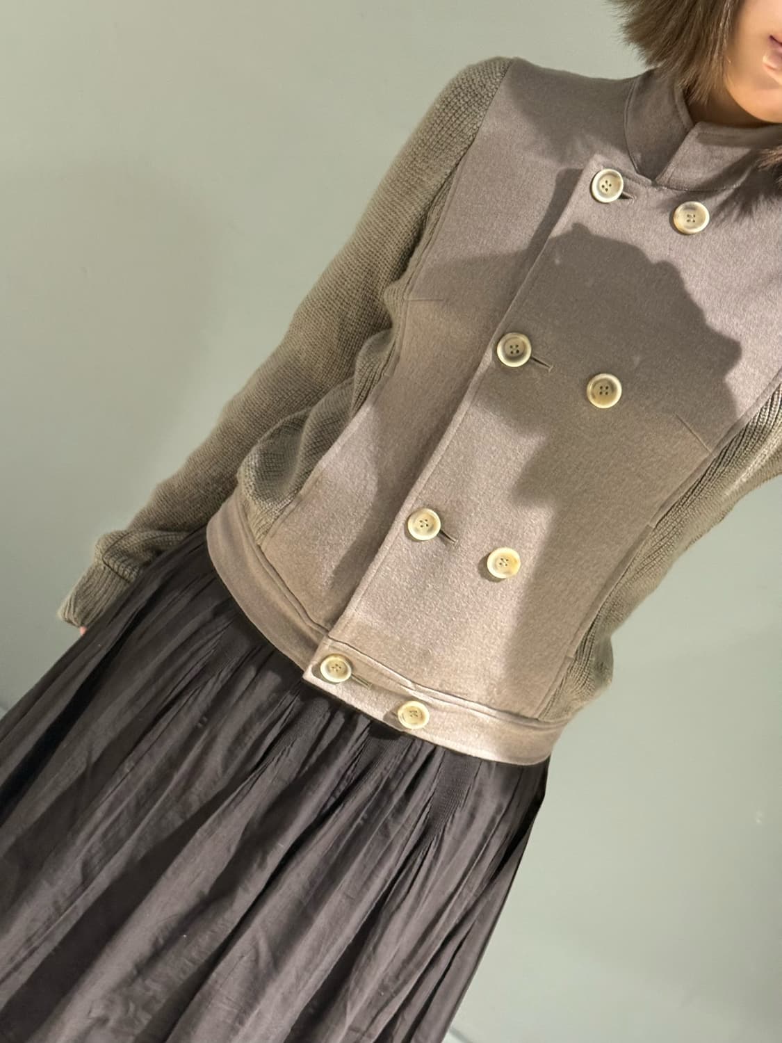 2-button knit mix detail jacket 상품이미지4