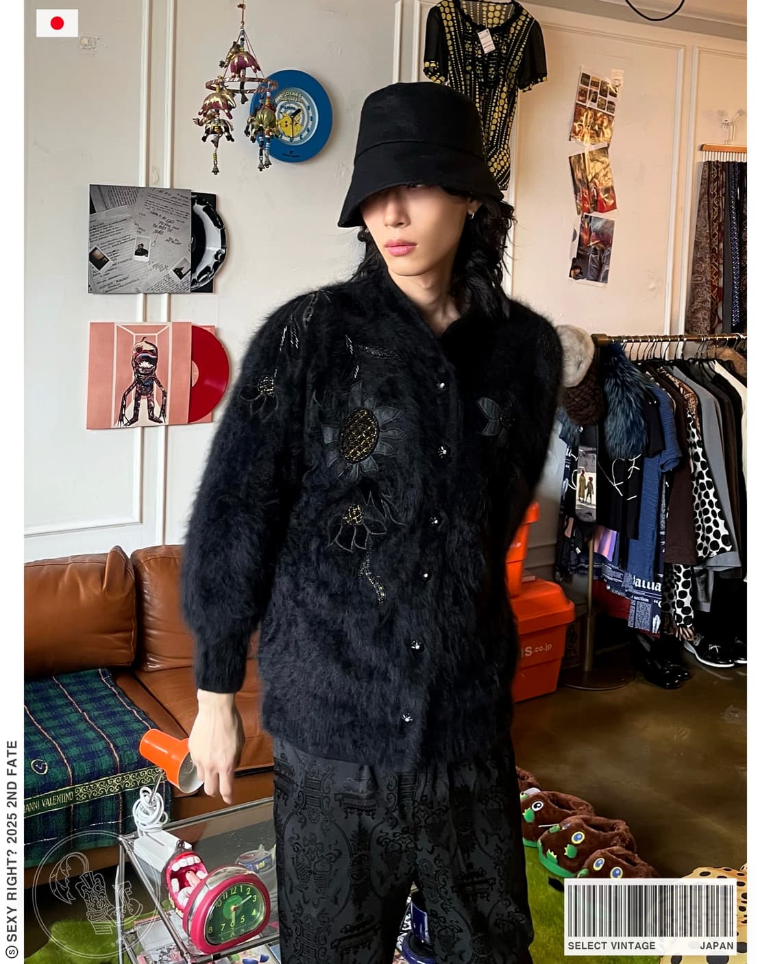 Jpn Vintage Floral Detail Angora Fur JK 상품이미지1