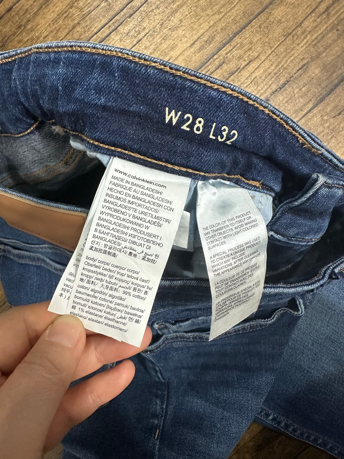 새제품 캘빈클라인진 스트레이트 테이퍼 청바지 W28 L32 상품이미지4
