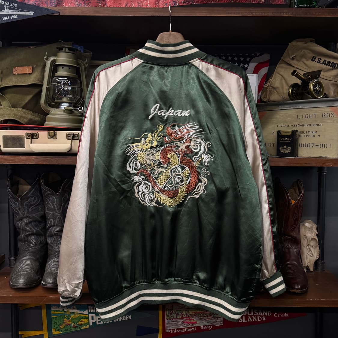 JPN 일본 빈티지 용 자수 사틴 스카잔 수베니어 자켓 N251 상품이미지2