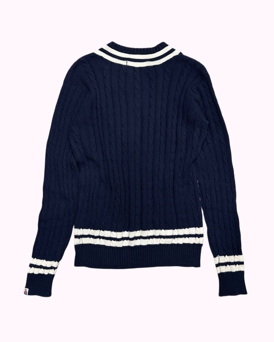 navy cable cricket v-neck knit 상품이미지4