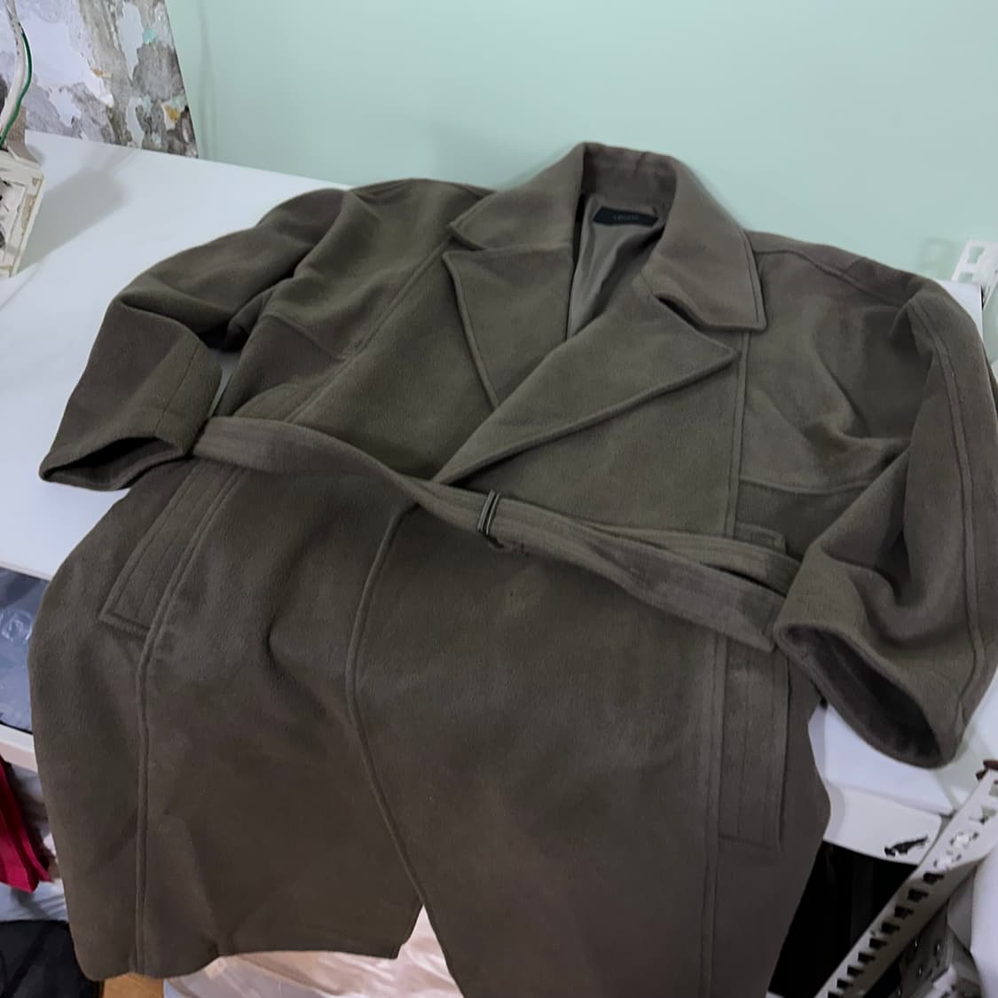 XL 105 일꼬르소 루즈오버핏 캐시미어혼방 로브 롱 발마칸코트 상품이미지3