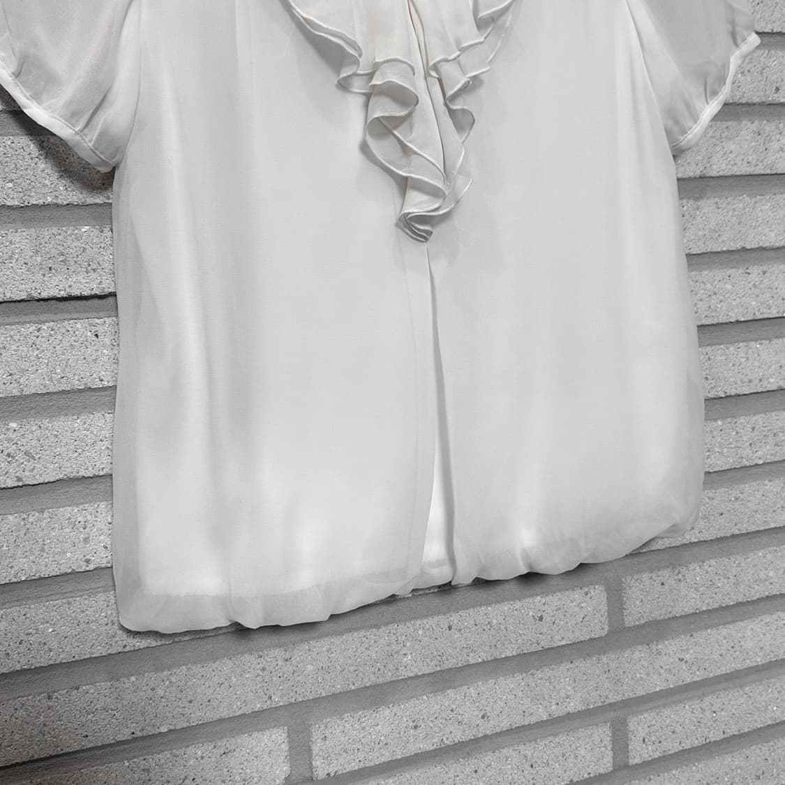 JPN VINTAGE 블라우스 셔링 디테일 화이트 상품이미지4