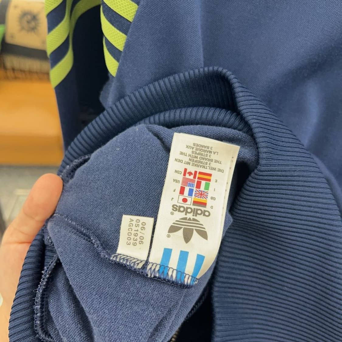 아디다스 원터더블 네이비그린 트랙탑 집업 져지 자켓 90 C05300 상품이미지4