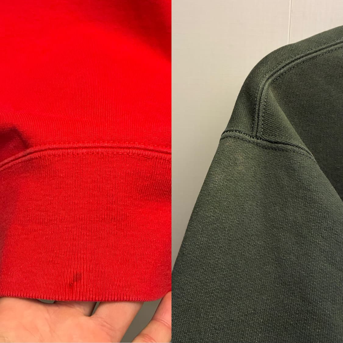 (M)Supreme 슈프림 투톤 하프집업 스웻셔츠 맨투맨 그린레드 상품이미지10