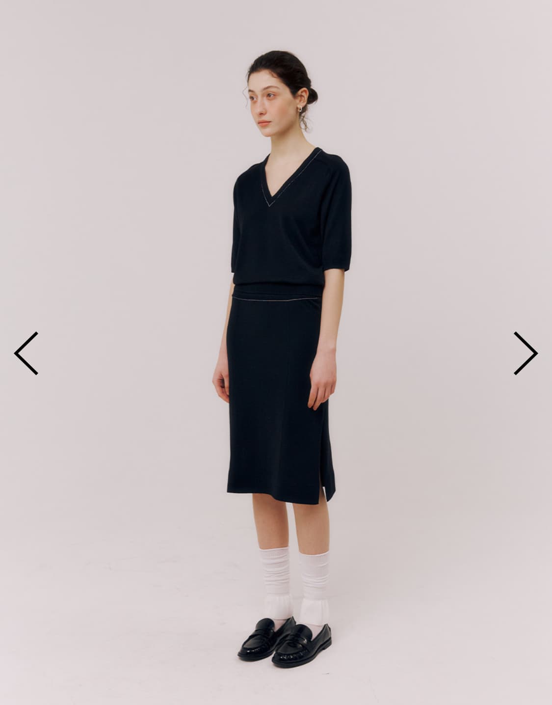 매기 Maggie 하프 슬리브 브이넥 여름 니트 상품이미지7