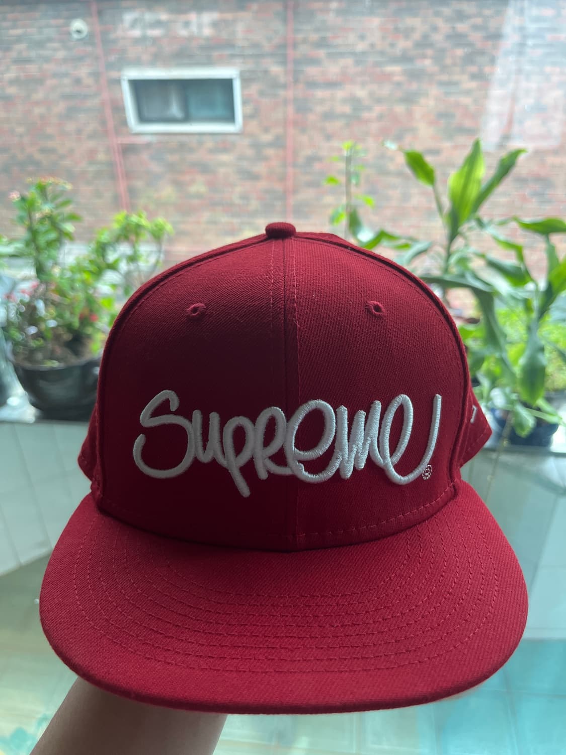 Supreme 핸드스타일 로고 레드 캡 / 정품 / 미국구매 / 60.6 상품이미지1