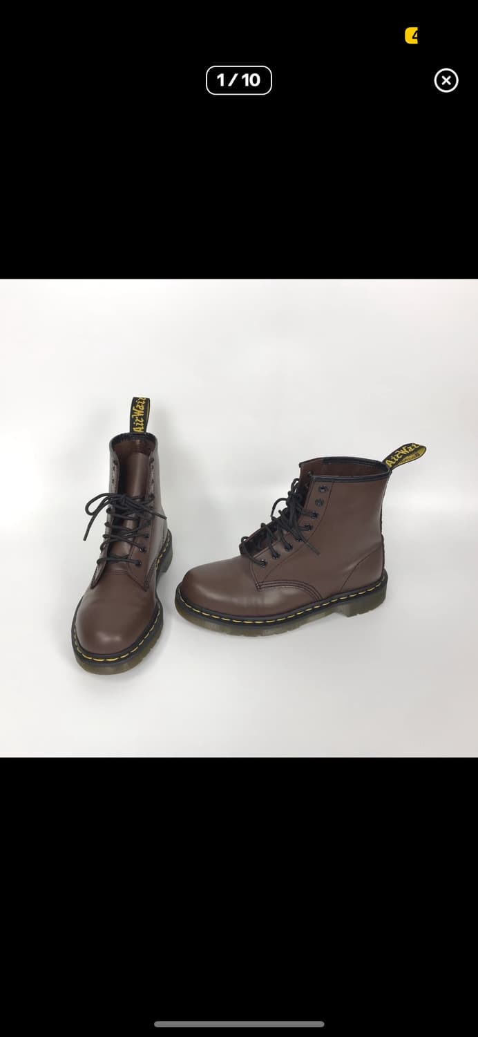 닥터마틴 8홀 브라운 워커 부츠 여성 상품이미지1