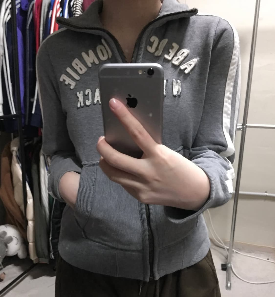 아베크롬비 그레이 트랙탑 면 코튼 집업 상품이미지1