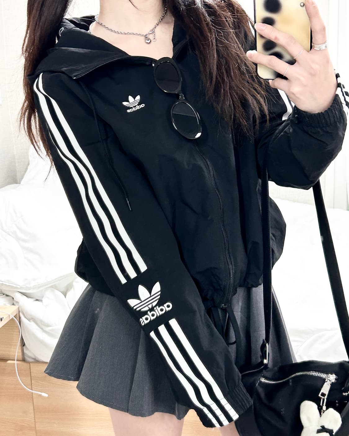 아디다스 블랙 삼선 나일론자켓 상품이미지2