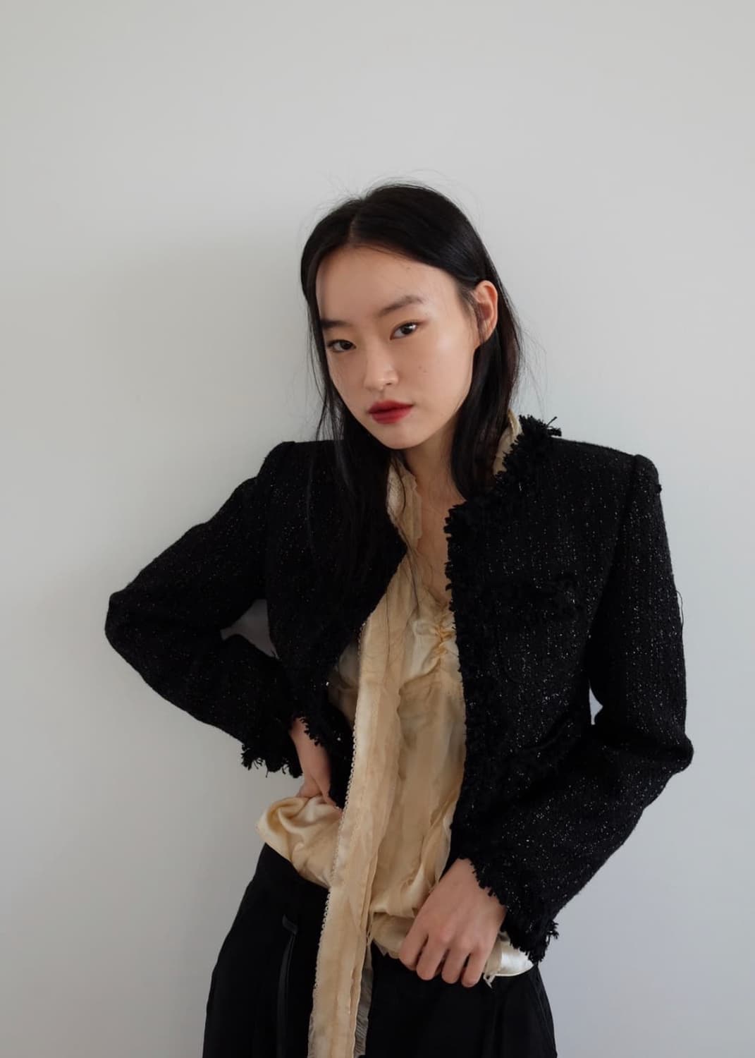 투밍 (tuming) 트위드 자켓 블랙 상품이미지2