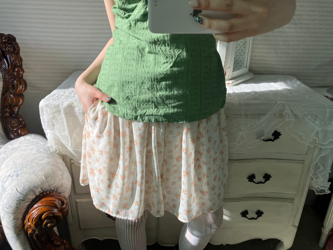 빈티지 잔꽃 쉬폰 반바지 상품이미지2