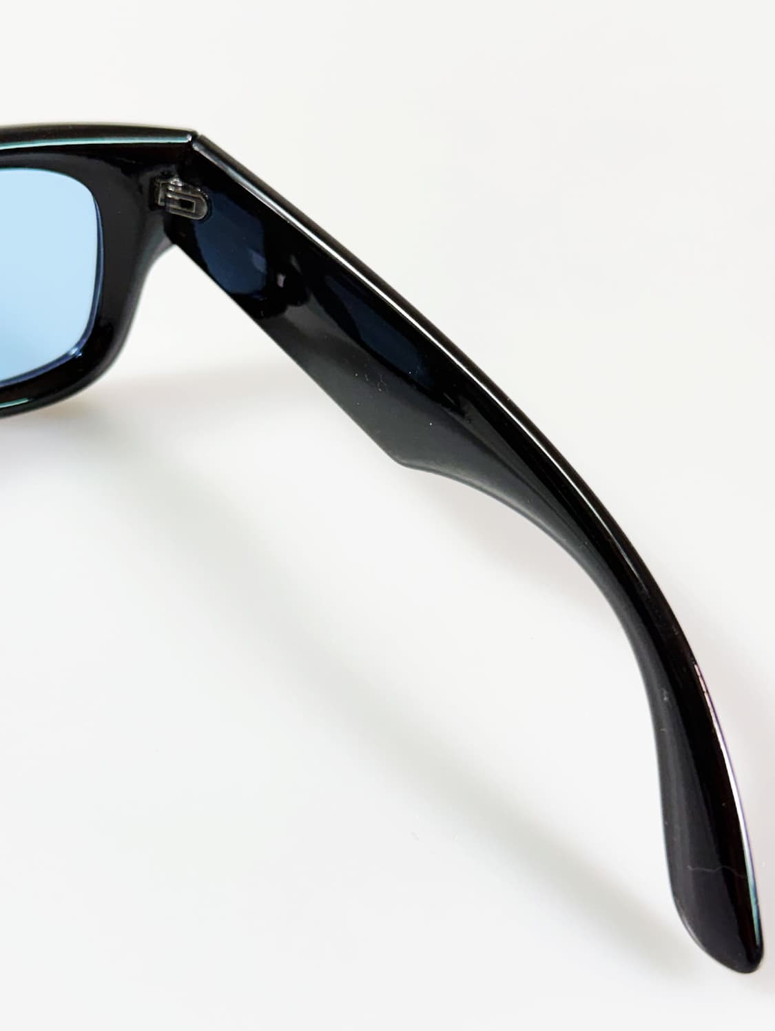 블랙 볼드 스퀘어 프레임 블루 틴트 빈티지 선글라스 상품이미지6
