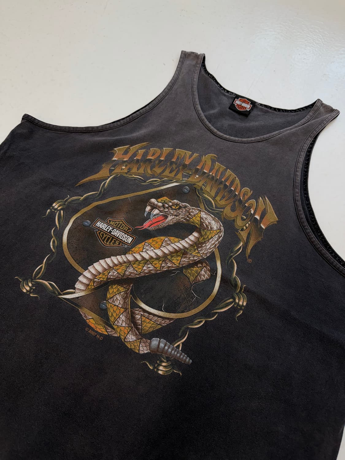 Harley Davidson 빈티지 블랙 탱크탑 상품이미지2