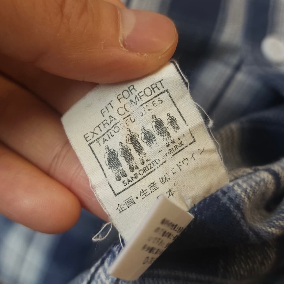 90s lee 빈티지 플란넬 체크셔츠 블루 m 상품이미지8