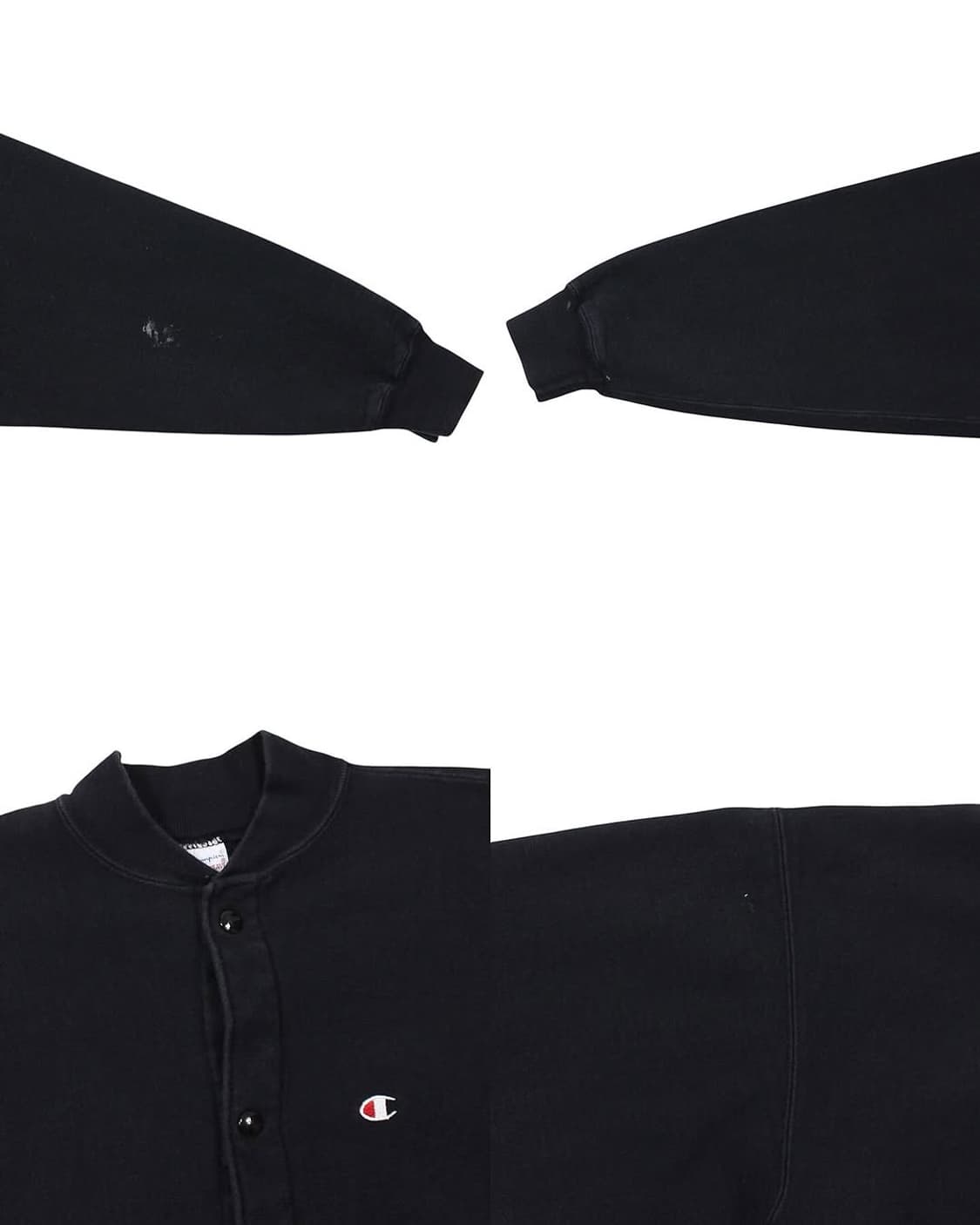 1990s USA 챔피온 리버스위브 스냅 가디건 블랙 빈티지 미국제 상품이미지10