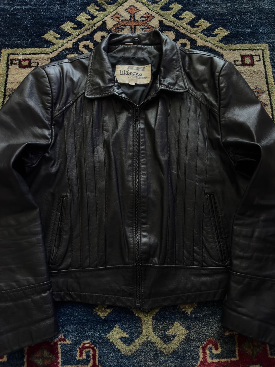 80s Wilsons black Whisker Leather Jacket 상품이미지3