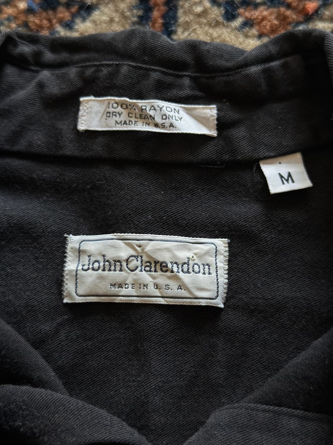 USA John Clarendon black Rayon shirt 상품이미지8