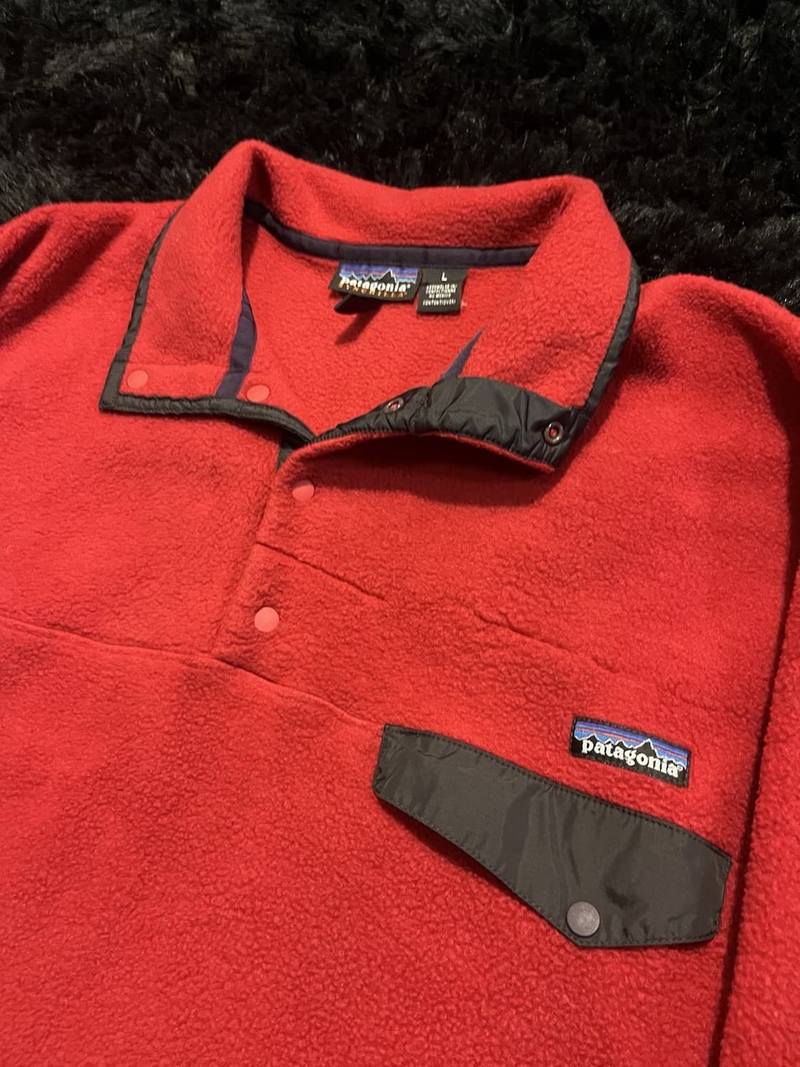 13FW 파타고니아 신칠라 스냅-T 레드/차콜 멕시코 상품이미지2