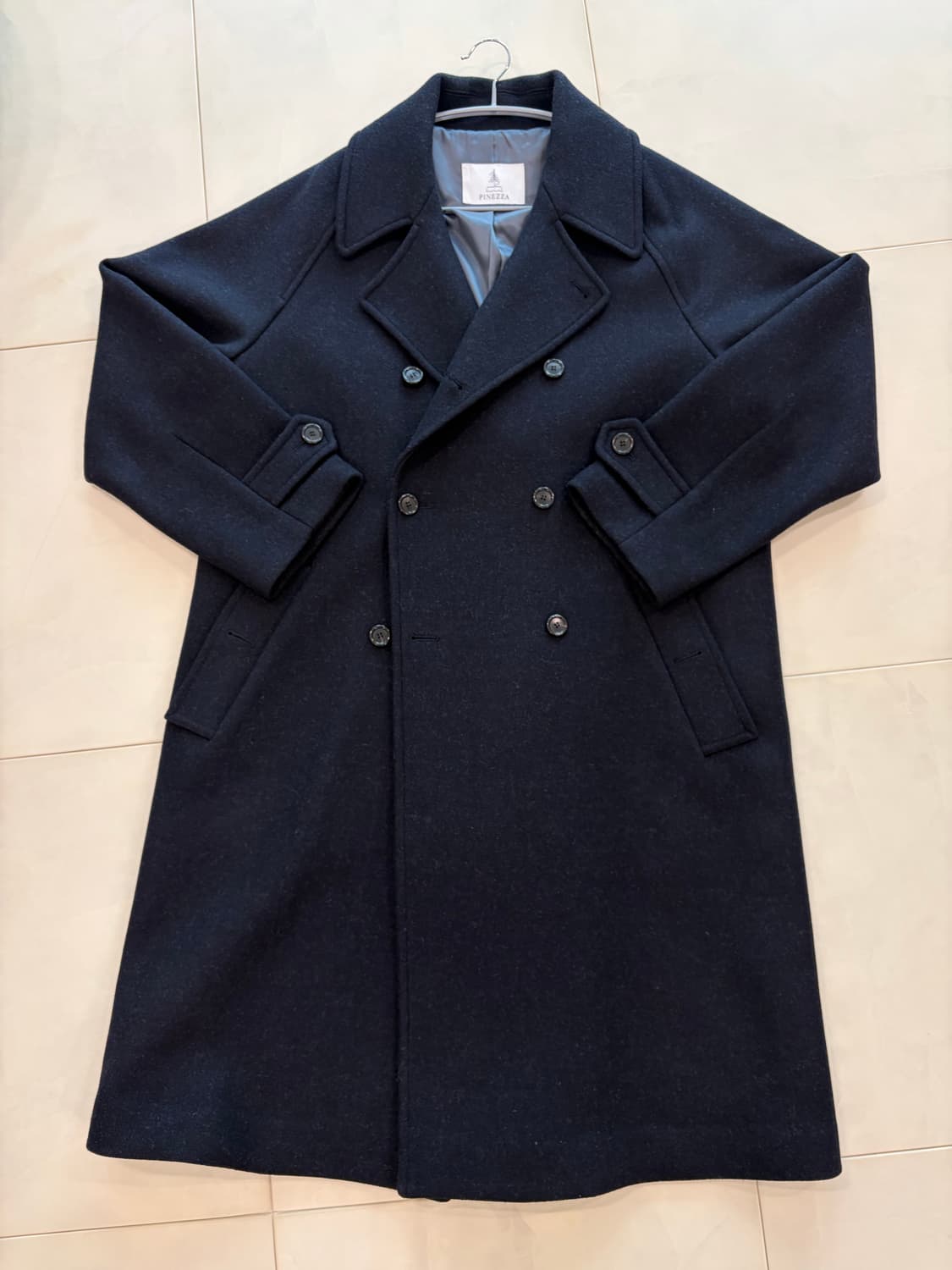 멋랩x피네짜 울 더블코트 네이비 M(100-105) 상품이미지3
