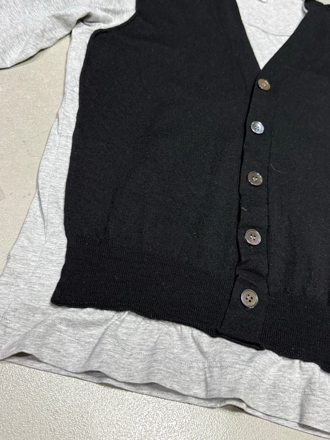 꼼데가르송 아카이브 실제 가디건 봉합 롱슬리브 티셔츠 상품이미지3