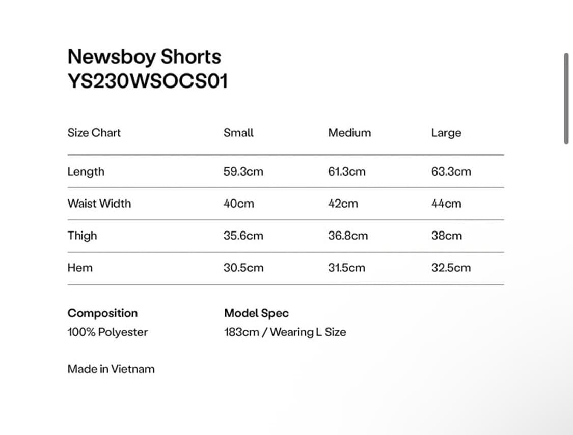 예스아이씨 Newsboy Shorts Black S 새상품 상품이미지5