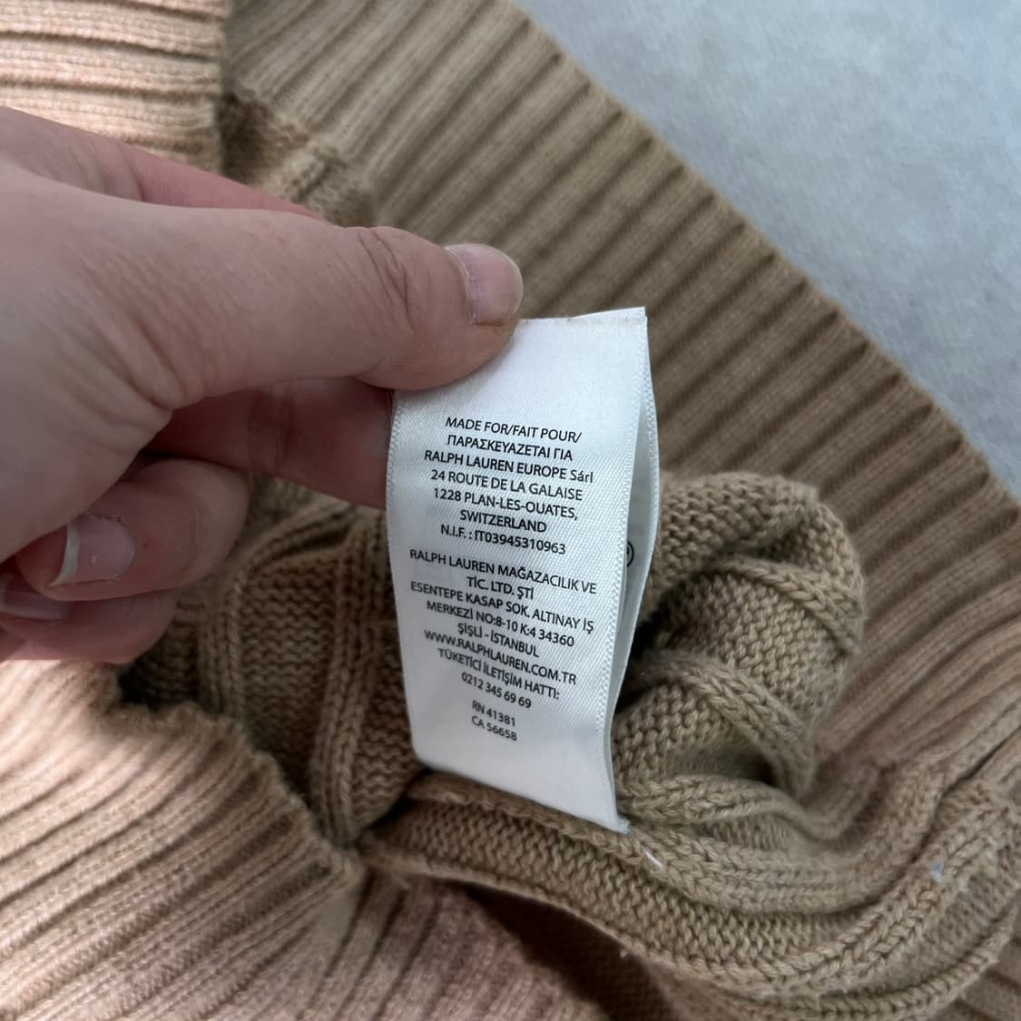 W 95 폴로랄프로렌 신형라벨 꽈배기 베이지 니트 상품이미지7
