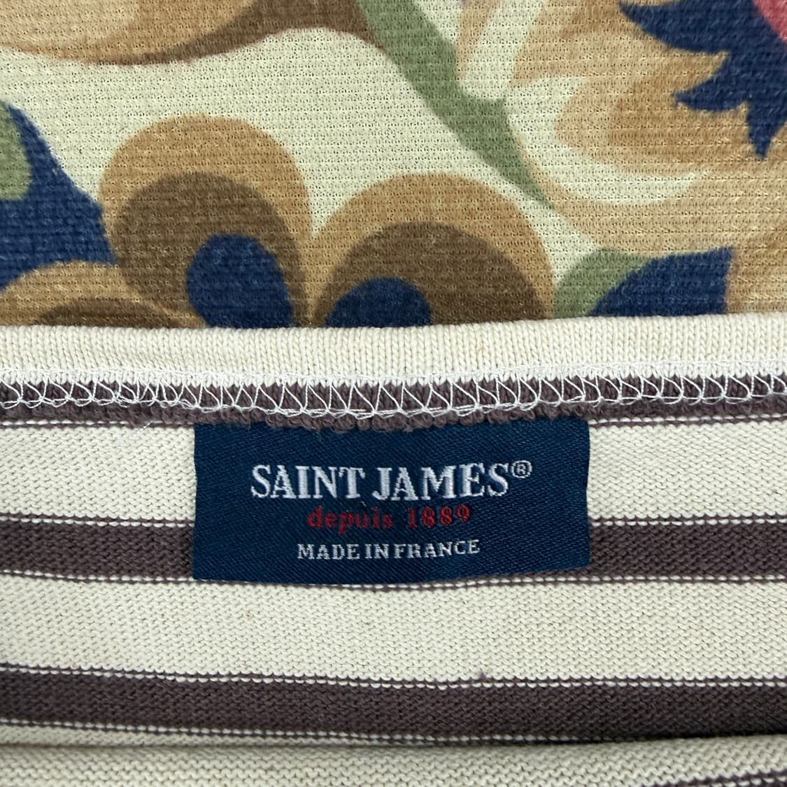 (S)세인트 제임스 Saintjames 앨보패치 스트라이프긴팔 티셔츠 상품이미지2
