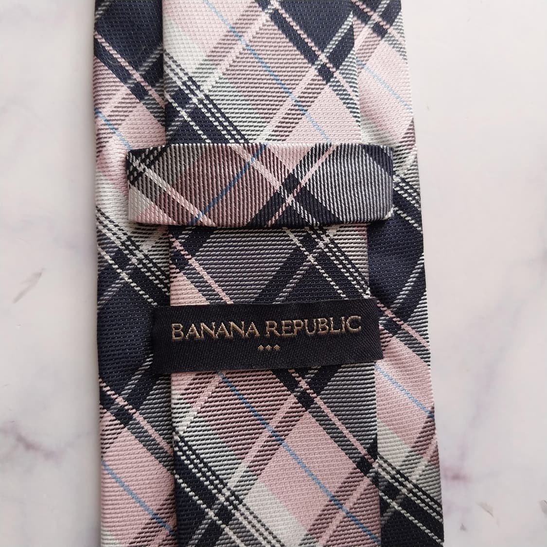 바나나 리퍼블릭 실크 핑크 체크 넥타이 7.9cm A+등급 K2285 상품이미지9